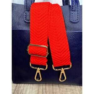 Wide Red Woven Crossbody Strap Guitar Strap Bag Strap FAST SHIP